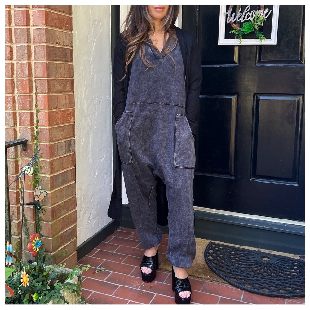 Favorite Mineral Wash Loose Fit Harem Jumpsuit - Picture 7 of 7